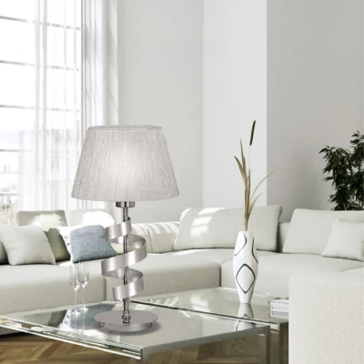 Stolová lampa DENIS - 1xE27, 60W, chrómovaná / biela