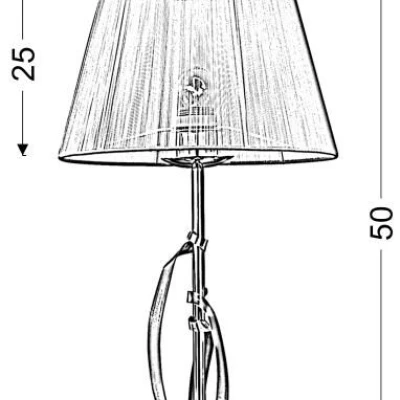 Moderná stolná lampa DIVA - 1xE27, 60W, chrómovaná / zlatá