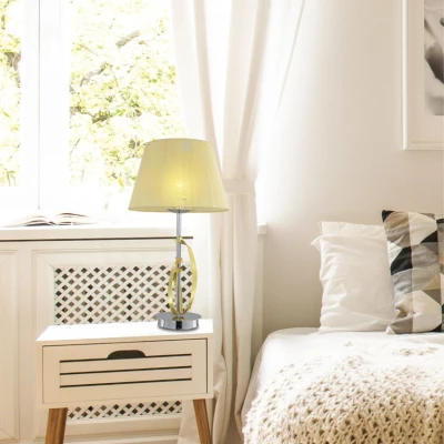 Moderná stolná lampa DIVA - 1xE27, 60W, chrómovaná / zlatá