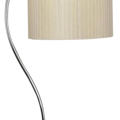Moderná stolná lampa DRAGA - 1xE27, 60W, chrómovaná / krémová