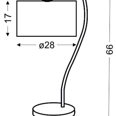 Moderná stolná lampa DRAGA - 1xE27, 60W, chrómovaná / krémová