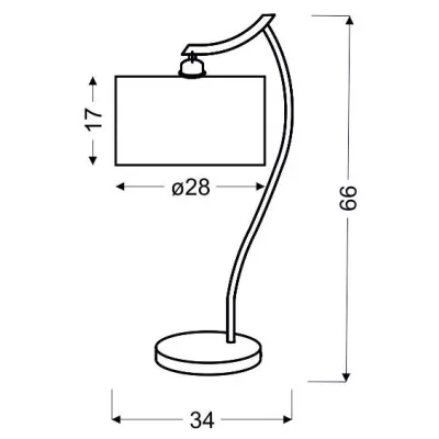 Moderná stolná lampa DRAGA - 1xE27, 60W, chrómovaná / krémová