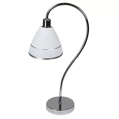 Moderná stolná lampa ELF - 1xE14, 40W, chrómovaná / biela