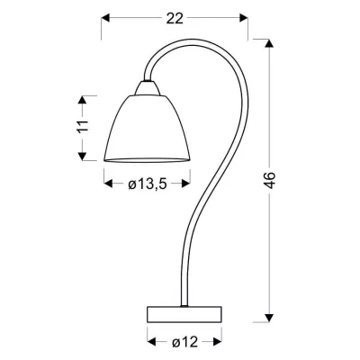 Moderná stolná lampa ELF - 1xE14, 40W, chrómovaná / biela