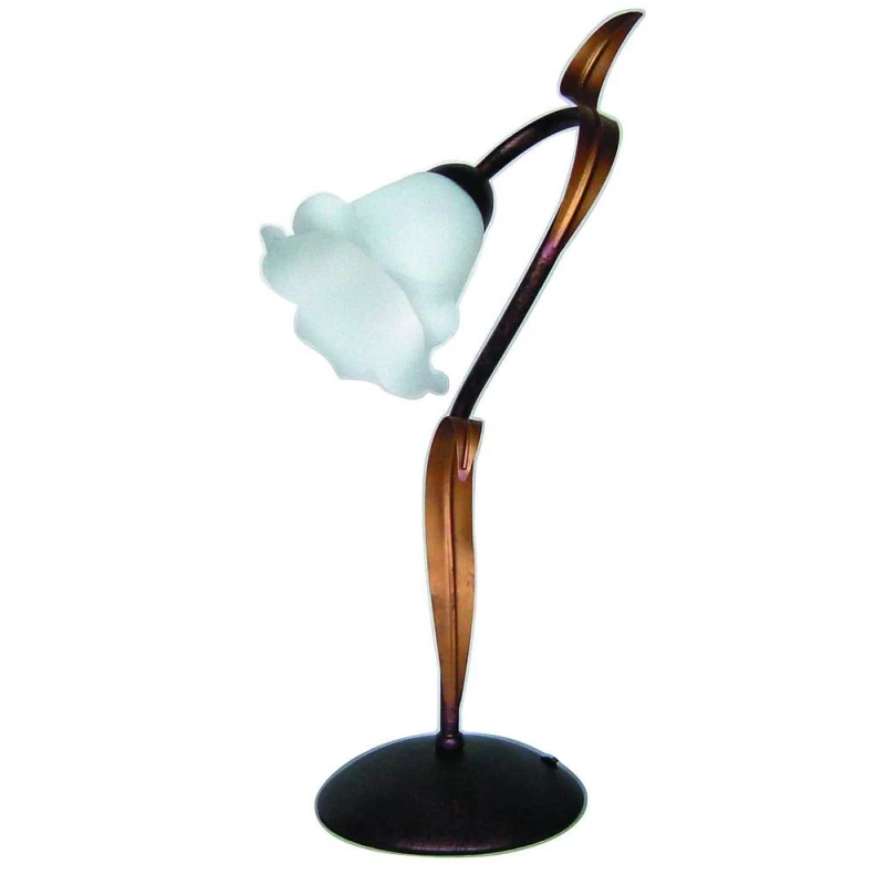 Rustikálna stolná lampa FANTAZJA - 1xE27, 60W, čierna / patina / biela
