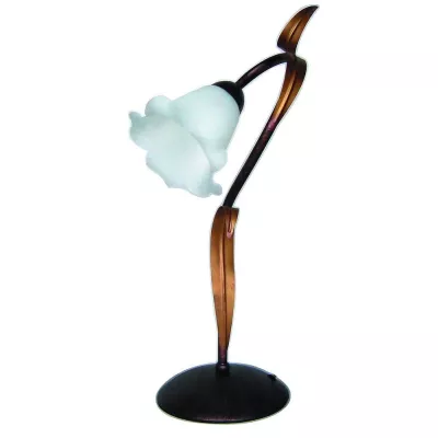 Rustikálna stolná lampa FANTAZJA - 1xE27, 60W, čierna / patina / biela