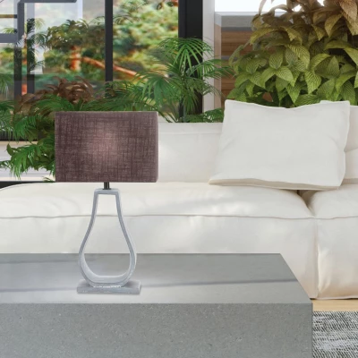 Moderná stolná lampa FEMO - 1xE27, 60W, šedá/hnedá