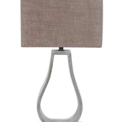 Moderná stolná lampa FEMO - 1xE27, 60W, šedá / béžová