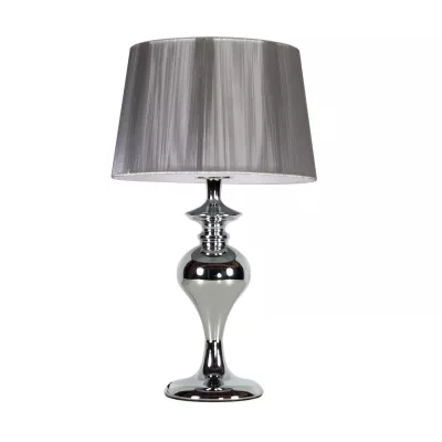 Moderná okrúhla stolná lampa GILLENIA - 1xE27, 60W, strieborná