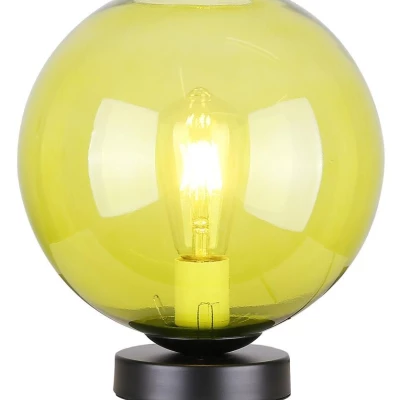Stolná retro lampa GLOBE - 1xE27, 60W, čierna / zelená