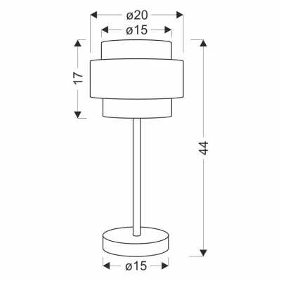 Moderná stolná okrúhla lampa HARE - 1xE27, 60W, čierna / strieborná / šedá