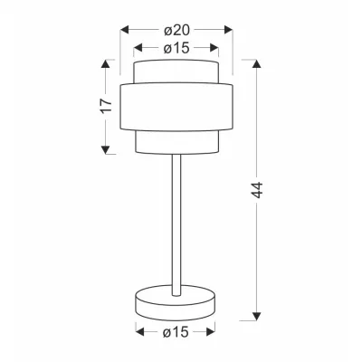 Moderná stolná okrúhla lampa HARE - 1xE27, 60W, čierna / strieborná / šedá