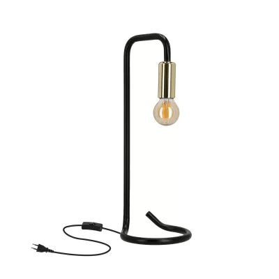 Industriálna stolná lampa HERA - 1xE14, 40W, čierna / zlatá