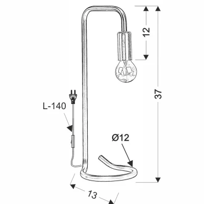 Industriálna stolná lampa HERA - 1xE14, 40W, čierna / zlatá