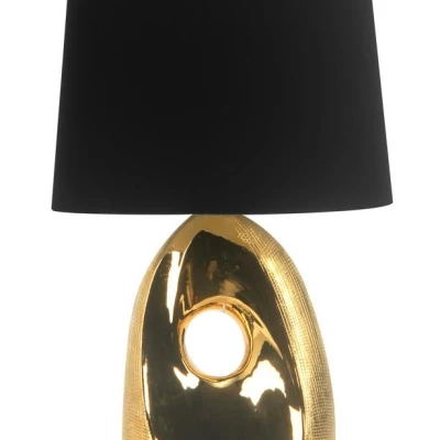 Dizajnová stolná lampa HIERRO - 1xE27, 60W, čierna / zlatá