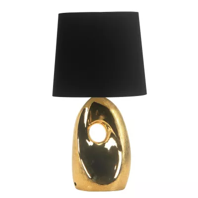 Dizajnová stolná lampa HIERRO - 1xE27, 60W, čierna / zlatá