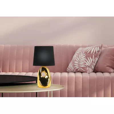 Dizajnová stolná lampa HIERRO - 1xE27, 60W, čierna / zlatá