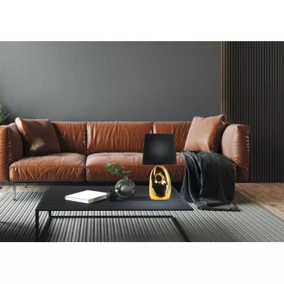 Dizajnová stolná lampa HIERRO - 1xE27, 60W, čierna / zlatá