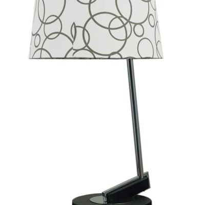 Moderná stolná lampa IMPRESJA - 1xE27, 60W, biela / čierna