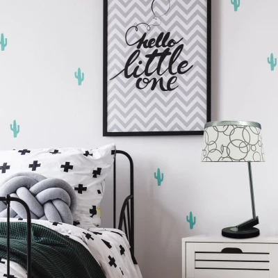 Moderná stolná lampa IMPRESJA - 1xE27, 60W, biela / čierna