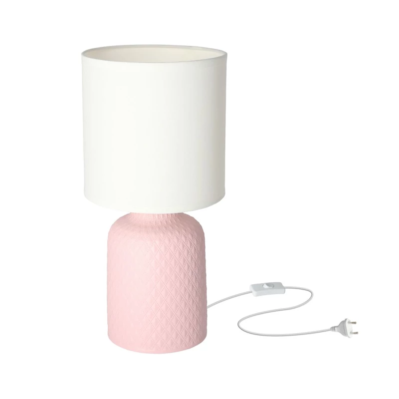 Moderná stolná keramická lampa INER - 1xE14, 40W, ružová/biela