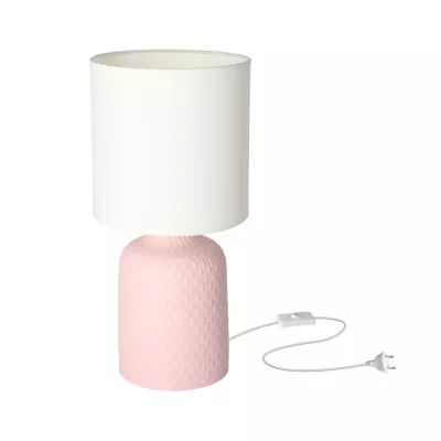 Moderná stolná keramická lampa INER - 1xE14, 40W, ružová/biela