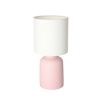 Moderná stolná keramická lampa INER - 1xE14, 40W, ružová/biela