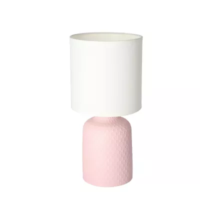 Moderná stolná keramická lampa INER - 1xE14, 40W, ružová/biela
