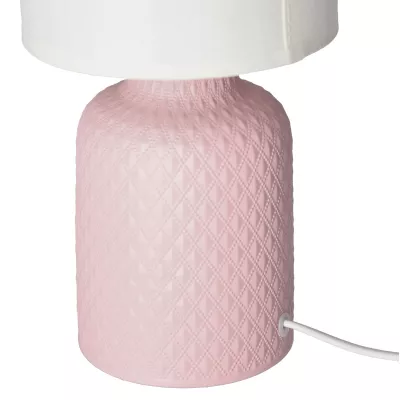 Moderná stolná keramická lampa INER - 1xE14, 40W, ružová/biela