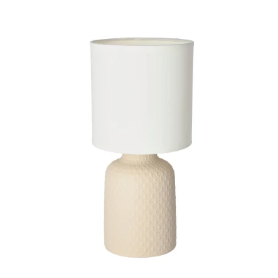 Moderná stolná keramická lampa INER - 1xE14, 40W, béžová/biela