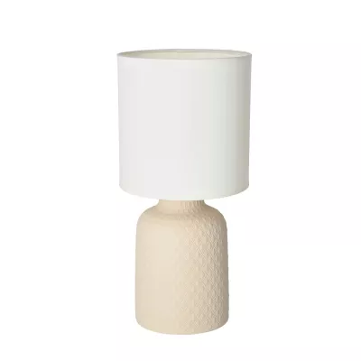 Moderná stolná keramická lampa INER - 1xE14, 40W, béžová/biela