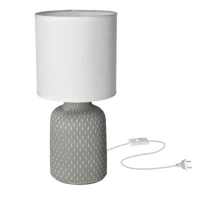 Moderná stolná keramická lampa INER - 1xE14, 40W, šedá/biela