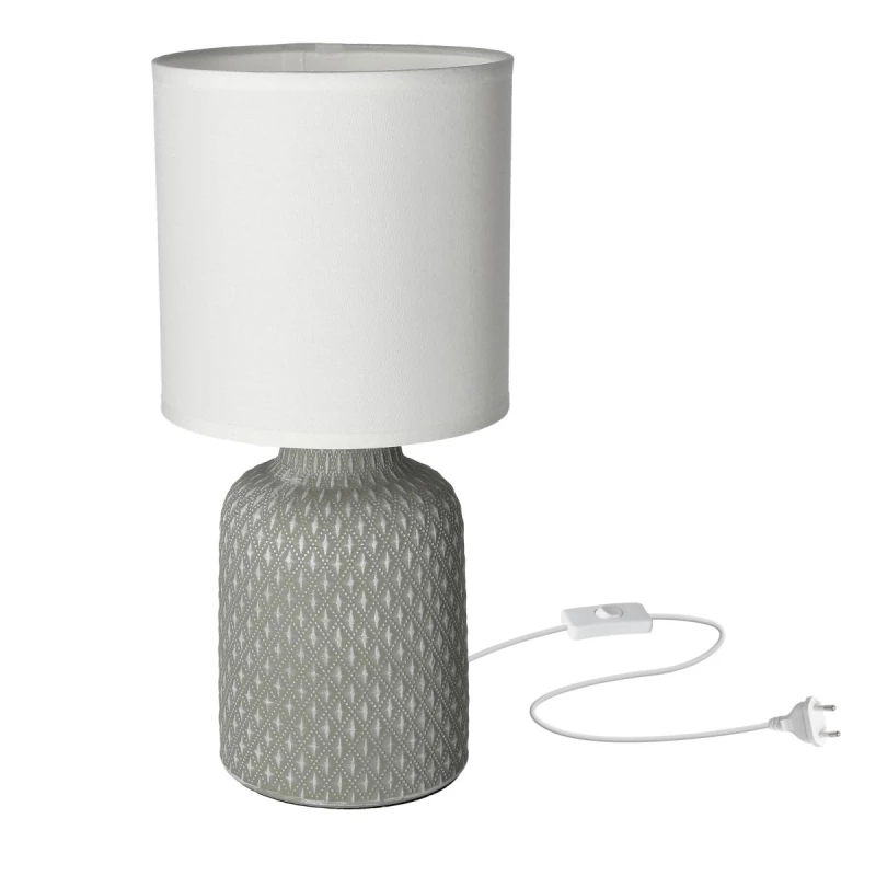 Moderná stolná keramická lampa INER - 1xE14, 40W, šedá/biela