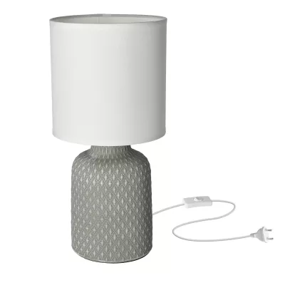 Moderná stolná keramická lampa INER - 1xE14, 40W, šedá/biela