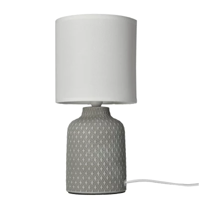 Moderná stolná keramická lampa INER - 1xE14, 40W, šedá/biela
