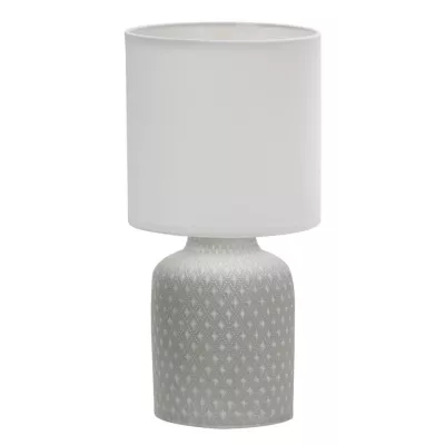 Moderná stolná keramická lampa INER - 1xE14, 40W, šedá/biela