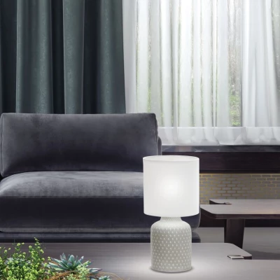 Moderná stolná keramická lampa INER - 1xE14, 40W, šedá/biela