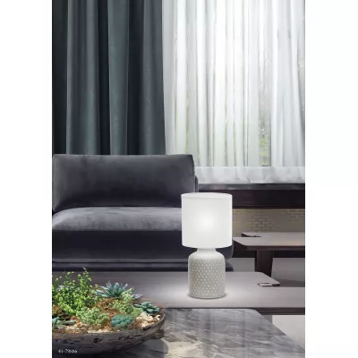 Moderná stolná keramická lampa INER - 1xE14, 40W, šedá/biela