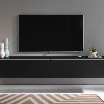 TV stolík CERIEE 180 - čierny grafitový