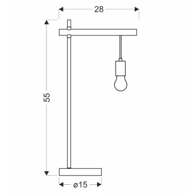 Stolná lampa v škandinávskom štýle IZZY - 1xE27, 60W, čierna