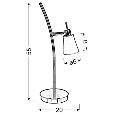 Stolová rustikálna lampička KROTON - 1xG9, 40W, patina/biela