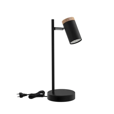 Stolná škandinávska lampa LAGOS - 1xGU10, 15W, čierna / hnedá