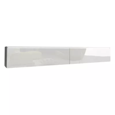 TV stolík CERIEE 180 - biely / biely lesklý