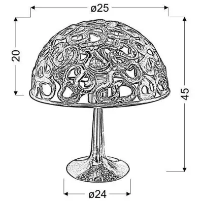 Dizajnová stolná lampa LAME - 1xE27, 60W, chrómovaná