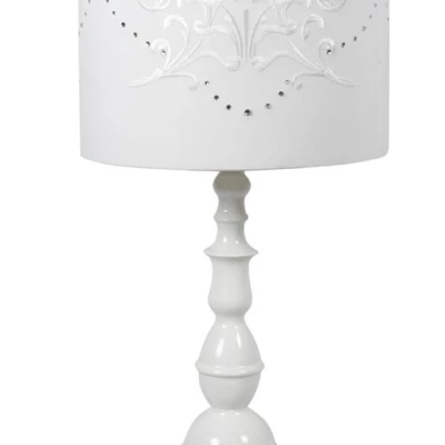 Stolná klasická lampa LANS - 1xE27, 60W, biela