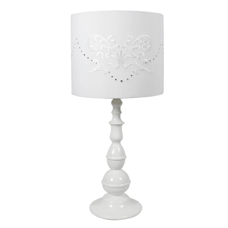 Stolná klasická lampa LANS - 1xE27, 60W, biela