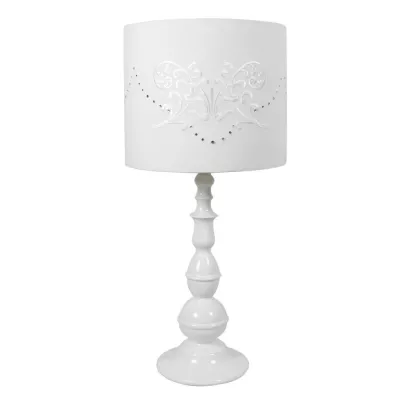 Stolná klasická lampa LANS - 1xE27, 60W, biela