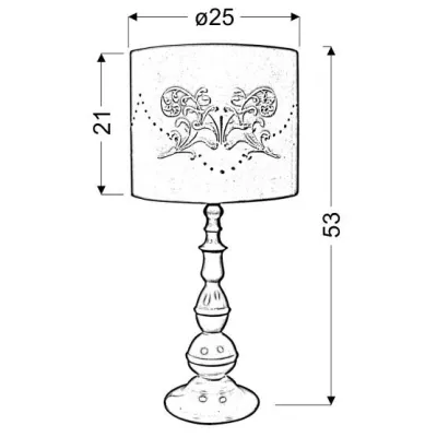 Stolná klasická lampa LANS - 1xE27, 60W, biela