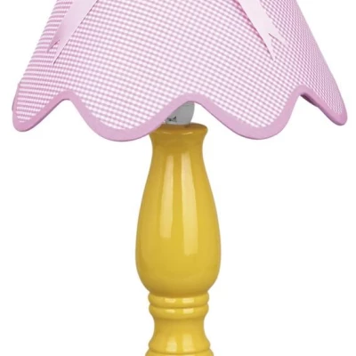 Detská stolná lampička LOLA - 1xE14, 40W, ružová/žltá