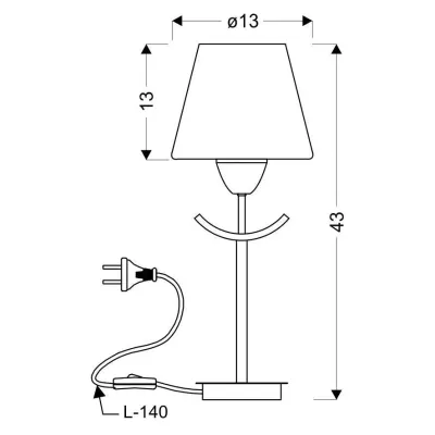 Moderná stolná lampa LONDYN - 1xE27, 60W, biela / čierna
